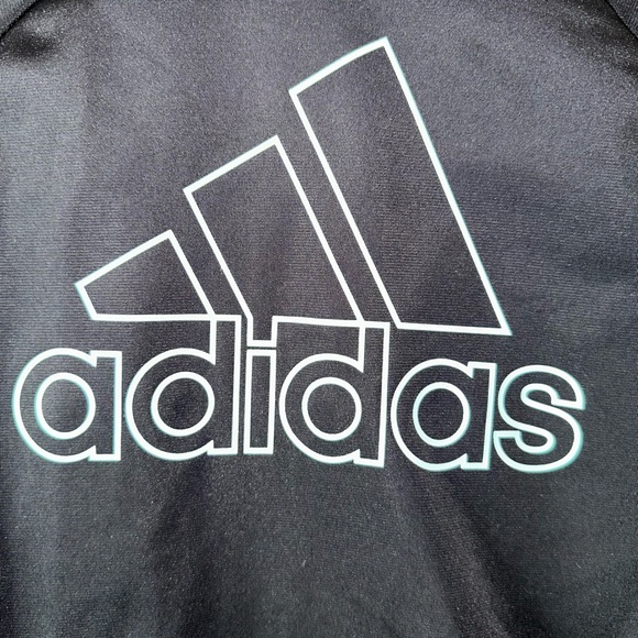 Adidas Zip Up Jacket Black with Tri-blue color Trim Youth L 14 - Picture 6 of 9